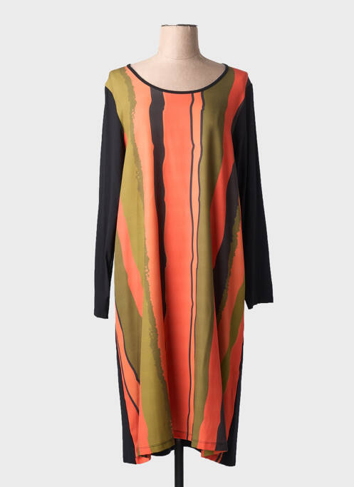 Robe mi-longue manches longues manches longues orange G!OZE femme