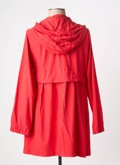 Trench tissage popeline a capuche rouge SOPHIA CURVY femme