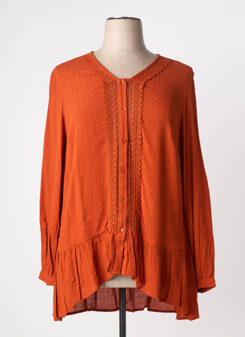 Tunique manches longues tissage crêpe orange CISO femme