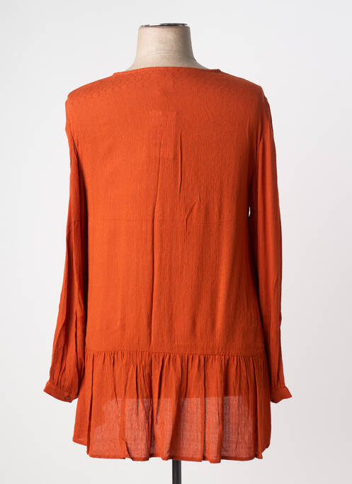 Tunique manches longues tissage crêpe orange CISO femme