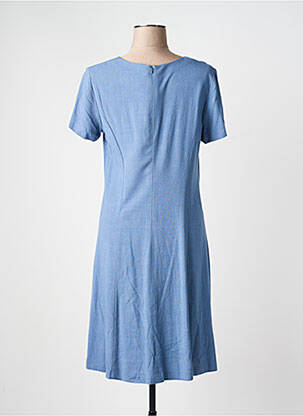 Robe mi-longue manches courtes manches courtes bleu GEVANA femme