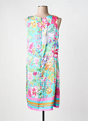 Robe mi-longue imprimé fantaisie sans manche vert ESQUALO femme