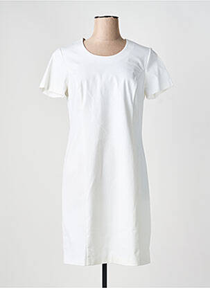 Robe mi-longue manches courtes manches courtes blanc GEVANA femme