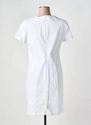 Robe mi-longue manches courtes manches courtes blanc GEVANA femme