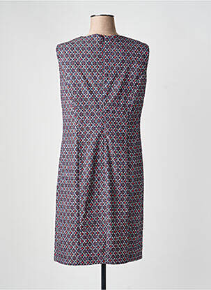 Robe mi-longue imprimé fantaisie sans manche bleu GEVANA femme