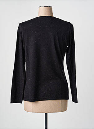 Pull coupe cintrée manches longues noir GEVANA femme