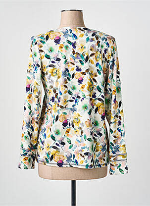 Pull coupe droite manches longues blanc GEVANA femme