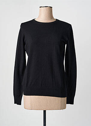 Pull coupe cintrée manches longues noir GEVANA femme