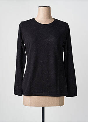 Pull coupe cintrée manches longues noir GEVANA femme