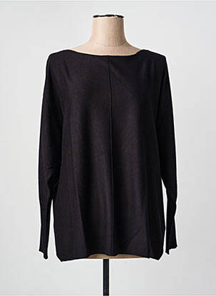 Pull col rond manches longues noir YEST femme