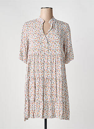 Robe courte manches courtes manches courtes blanc QUATTRO femme