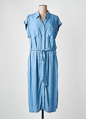 Robe mi-longue manches longues manches longues bleu YEST femme