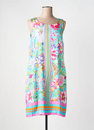Robe mi-longue imprimé fantaisie sans manche vert ESQUALO femme