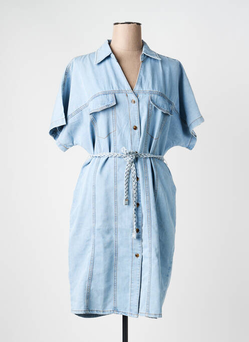 Robe mi-longue manches courtes manches courtes bleu ESQUALO femme