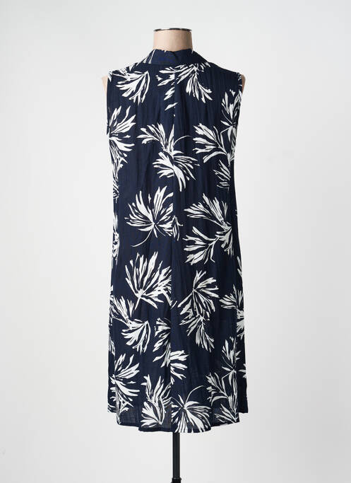 Robe mi-longue imprimé fantaisie manches courtes bleu GEVANA femme