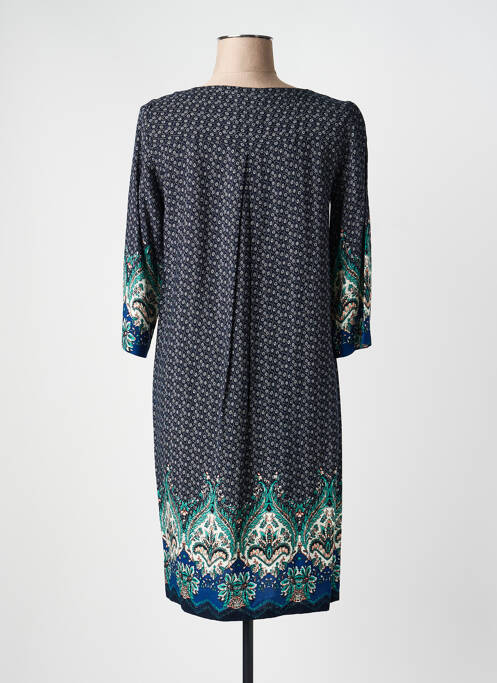 Robe mi-longue manches 3/4 manches 3/4 bleu GEVANA femme