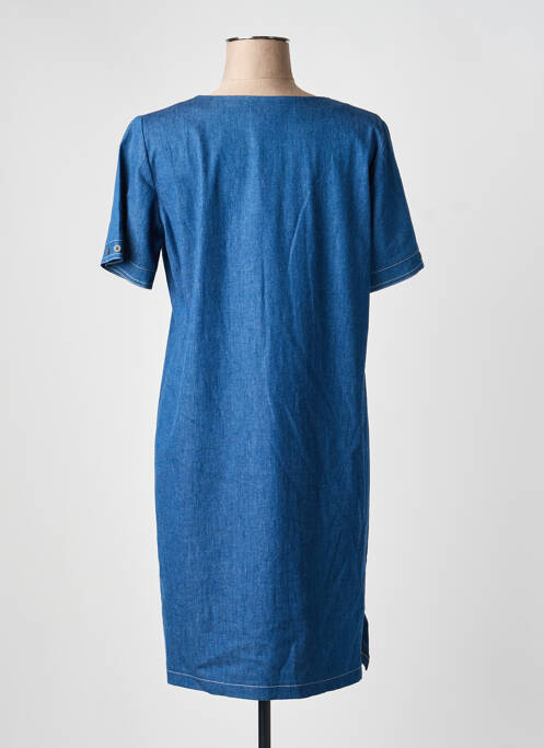 Robe mi-longue manches courtes manches courtes bleu GEVANA femme
