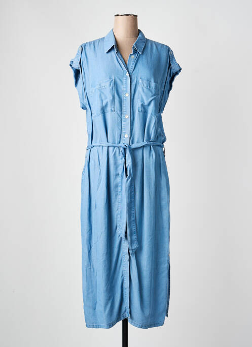 Robe mi-longue manches longues manches longues bleu YEST femme