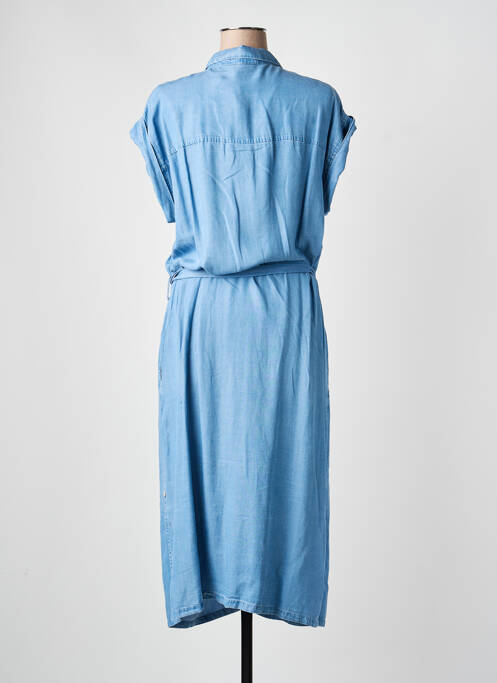 Robe mi-longue manches longues manches longues bleu YEST femme