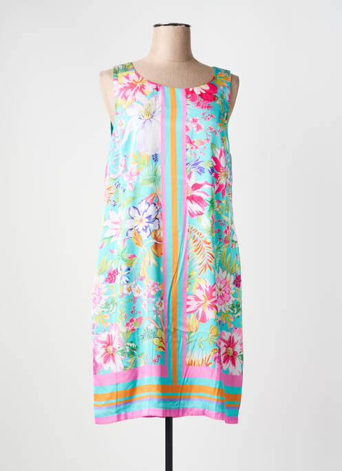 Robe mi-longue imprimé fantaisie sans manche vert ESQUALO femme