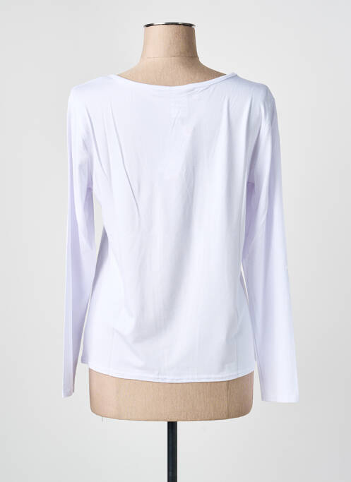 T-shirt stretch manches longues blanc GEVANA femme