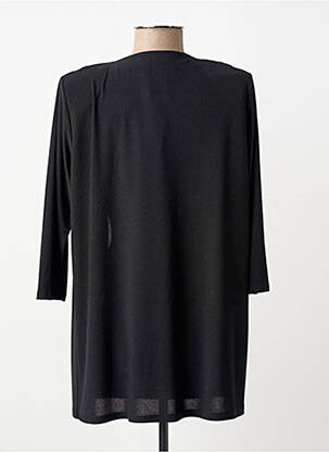 Gilet manches longues col châle noir GEVANA femme