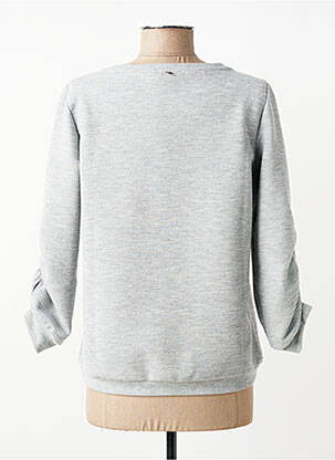 Pull tissage chiné manches longues gris YEST femme