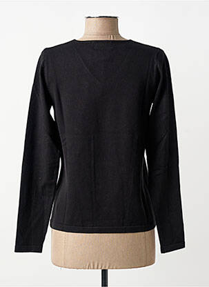 Pull coupe cintrée manches longues noir GEVANA femme