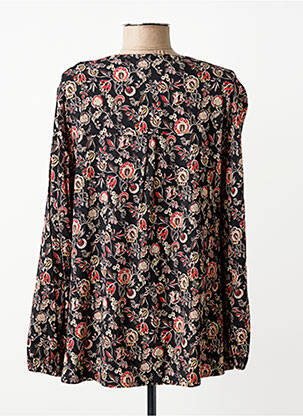 Blouse imprimé fleurs manches longues noir GEVANA femme