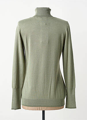 Pull col roulé stretch manches longues vert YEST femme