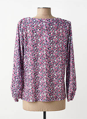 Blouse imprimé fleurs manches longues violet GEVANA femme