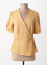Top manches courtes manches courtes jaune DIVILUNE femme