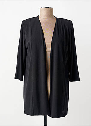 Gilet manches longues col châle noir GEVANA femme