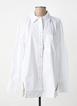 Chemisier coupe droite manches longues blanc YEST femme