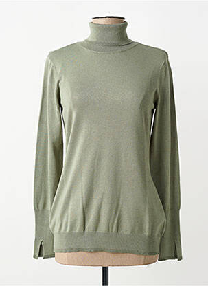 Pull col roulé stretch manches longues vert YEST femme