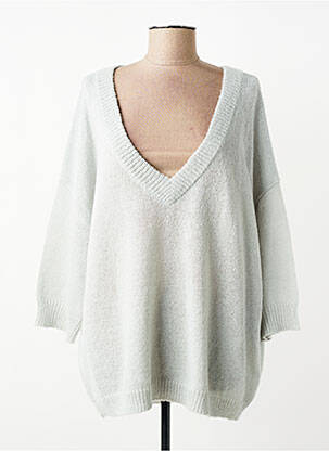 Pull col v manches longues gris ESQUALO femme