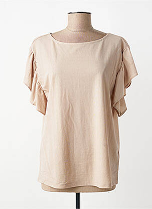 Top stretch manches longues beige YEST femme