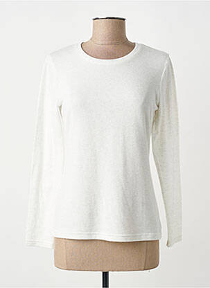 Top stretch manches longues blanc GEVANA femme