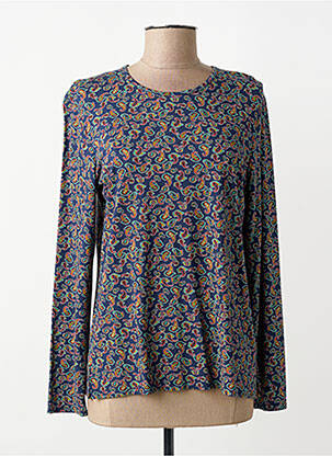 Top tissage jersey manches longues bleu GEVANA femme