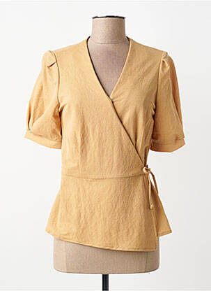 Top manches courtes manches courtes jaune DIVILUNE femme