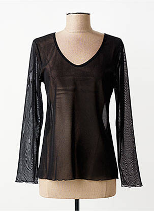 Top stretch manches longues noir GEVANA femme