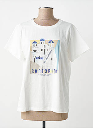 T-shirt imprimé fantaisie manches courtes blanc ESQUALO femme