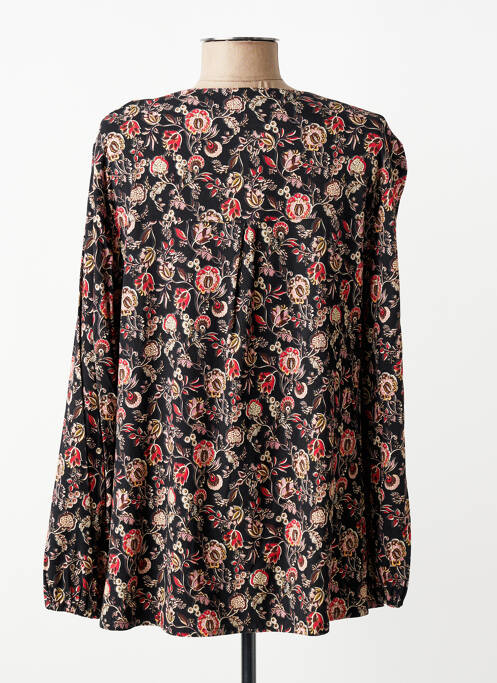 Blouse tissage popeline manches longues noir GEVANA femme
