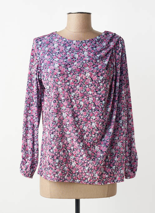 Blouse imprimé fleurs manches longues violet GEVANA femme