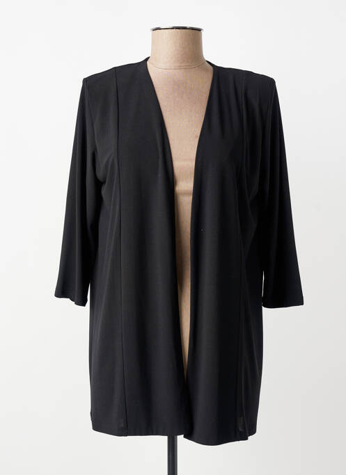 Gilet manches longues col châle noir GEVANA femme