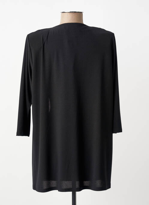 Gilet manches longues col châle noir GEVANA femme