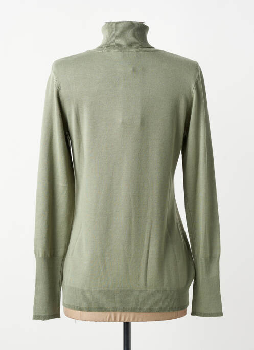Pull col roulé stretch manches longues vert YEST femme