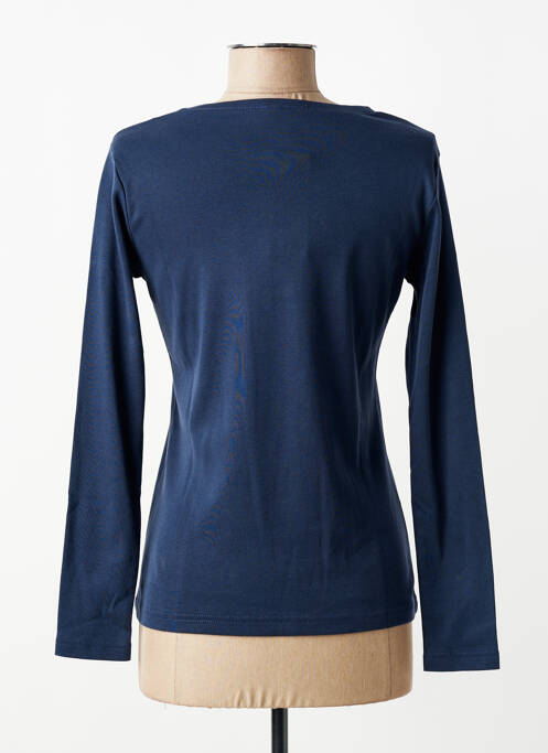 Top stretch manches longues bleu GEVANA femme