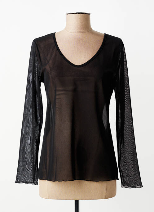 Top stretch manches longues noir GEVANA femme