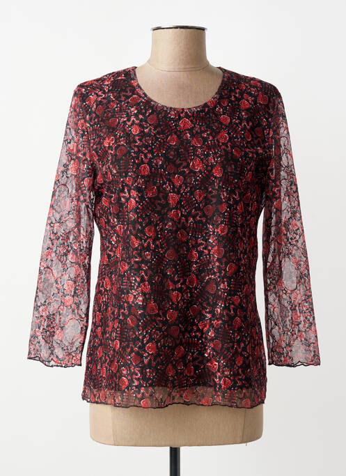 Top stretch manches longues rouge GEVANA femme